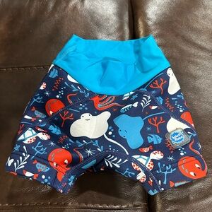 Blue and Navy Sea Creature Swim Shorts
